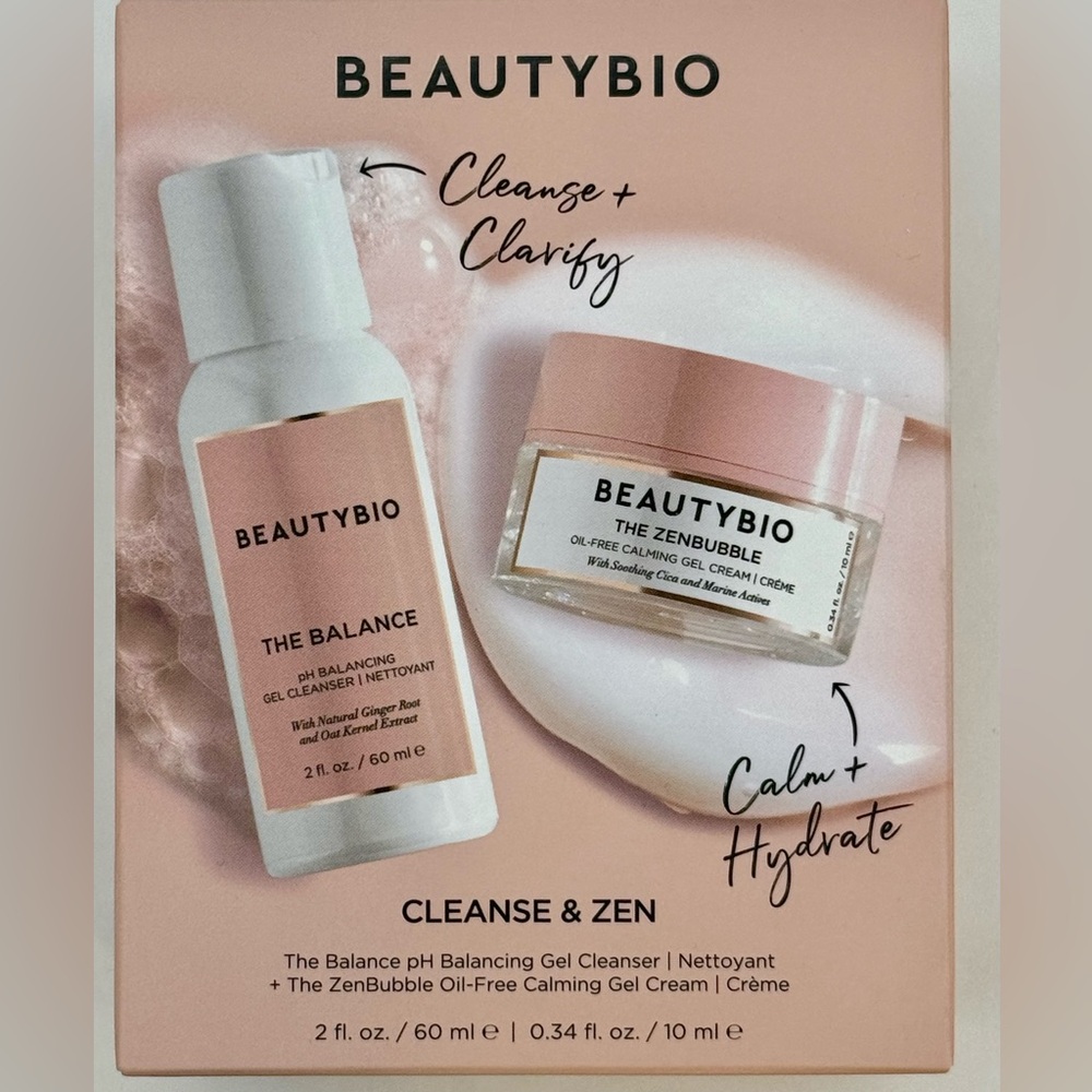 BeautyBio Cleanse & Zen Set - Balancing Gel Cleanser and ZenBubble Calming Gel